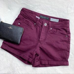 Aeropostale Midi Burgundy Shorts